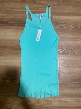 NWT Sundry Amanda Strappy Tank Top in Aqua Blue. Size 2